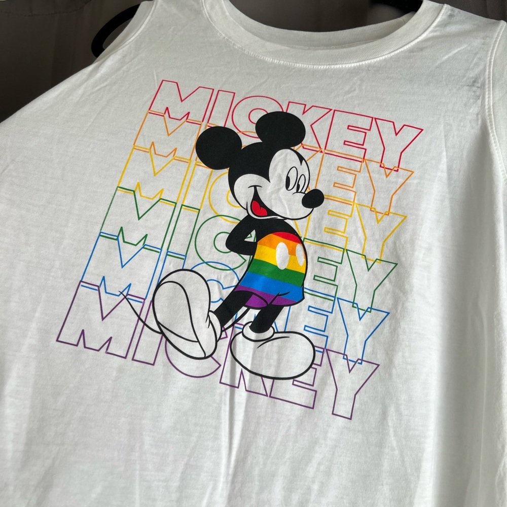Rainbow Mickey White Tank Top for Pride